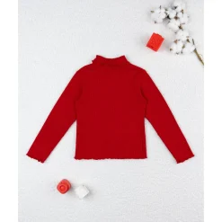 Camiseta niña roja de canalé