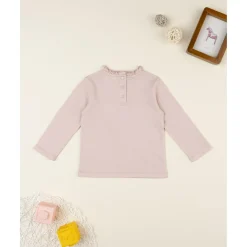 Camiseta niña rosa de manga larga