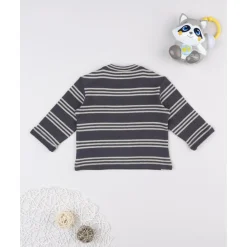 Camiseta niño gris y azul