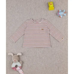 Camiseta niño marrón con bolsillo