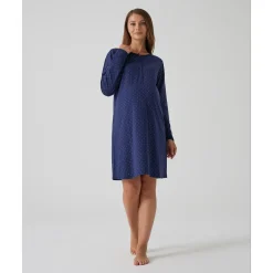 Camisón azul con estampado de lunares