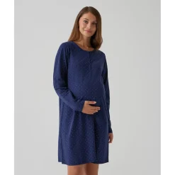 Camisón azul con estampado de lunares