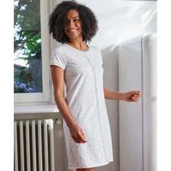Camisón de Maternidad con Estampado de Corazones