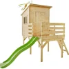 Casa infantil elevada de madera con tobogán Portland