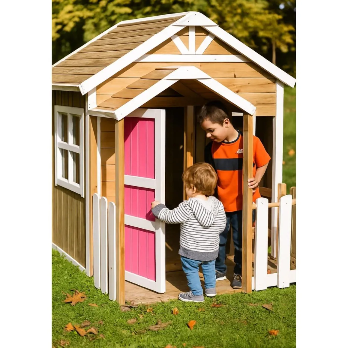 Casita infantil Olden de madera Rosa