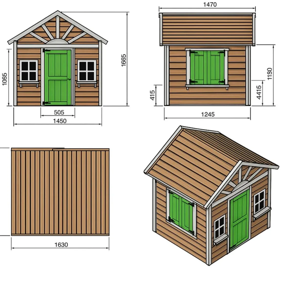 Casita infantil Visby de madera Verde