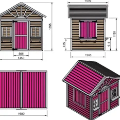 Casita infantil Visby de madera Rosa