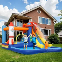 Castillo hinchable 5 en 1 con piscina y tobogán