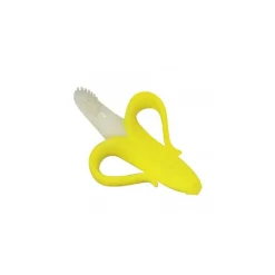Cepillo de dientes infantil y mordedor amarillo