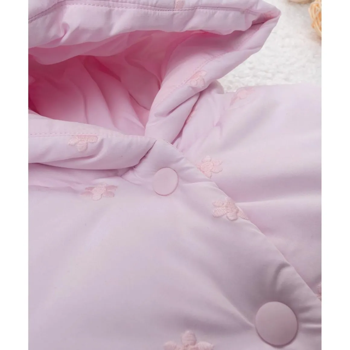 Chaqueta con capucha niña rosa