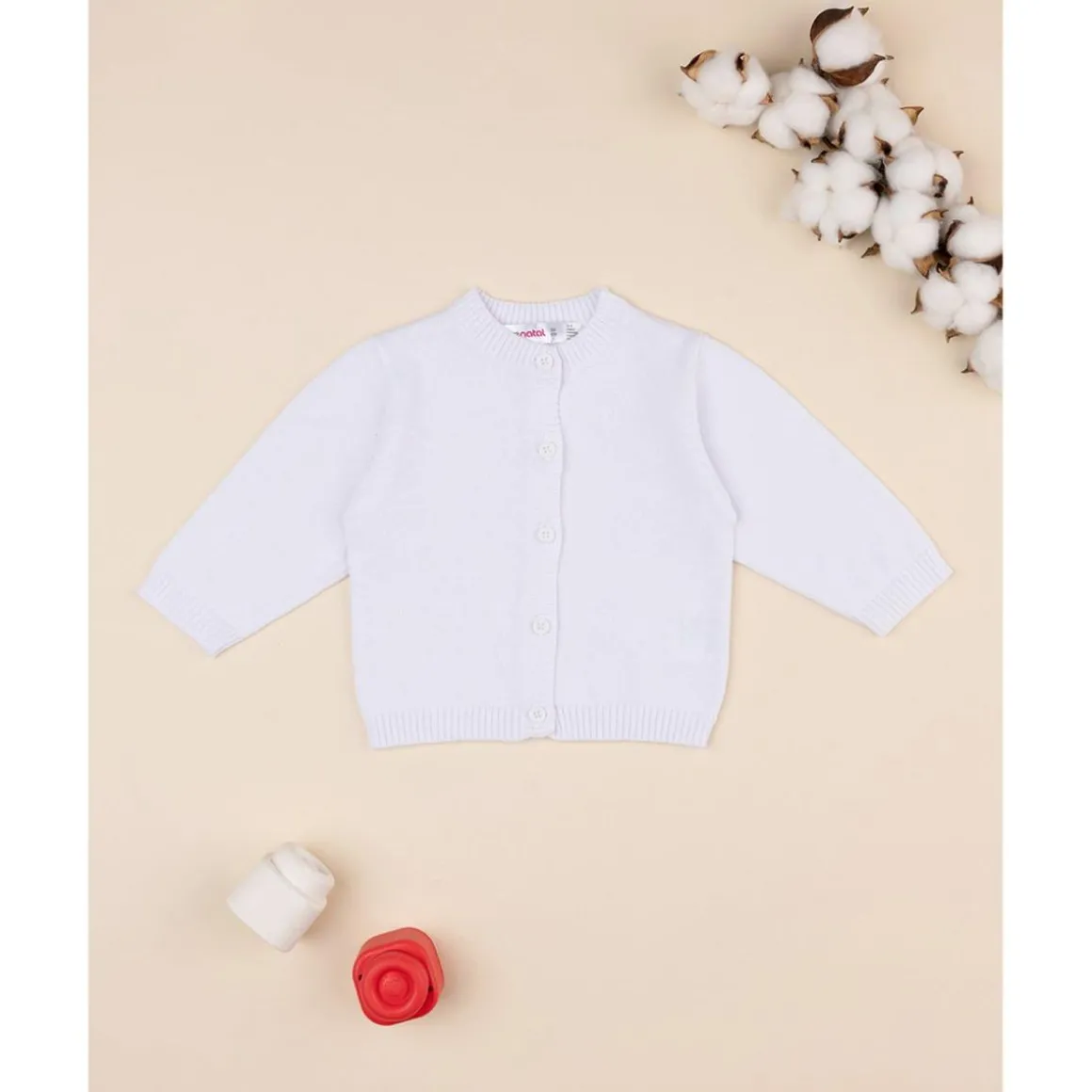 Chaqueta de punto blanca tricot conjunto de bebé