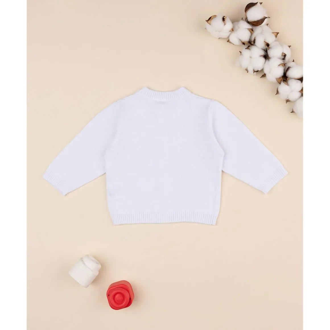 Chaqueta de punto blanca tricot conjunto de bebé
