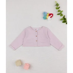 Chaqueta niña rosa con bordado de corazón