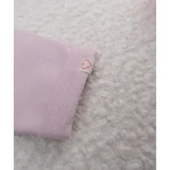 Chaqueta niña rosa con bordado de corazón
