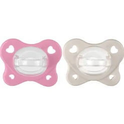 Chicco - Pack 2 chupetes Physio Dual Soft rosa y beige (6-16m)
