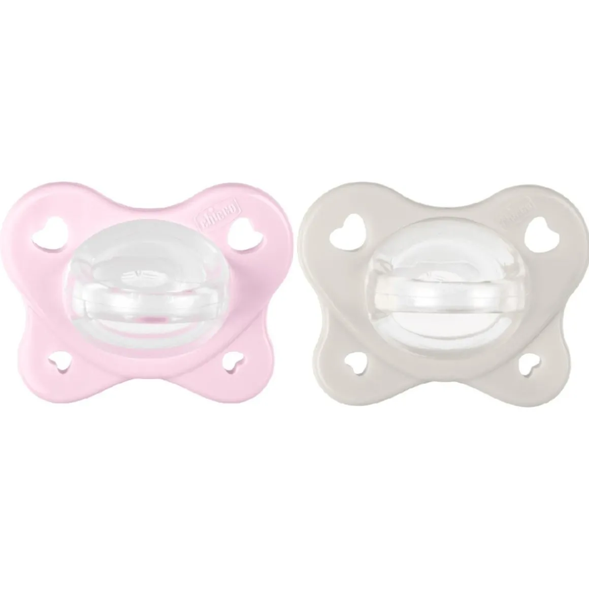 Chicco - Pack 2 chupetes Physio Dual Soft rosa y beige (2-6m)