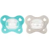 Chicco - Pack 2 chupetes Physio Dual Soft azul y beige (6-16m)