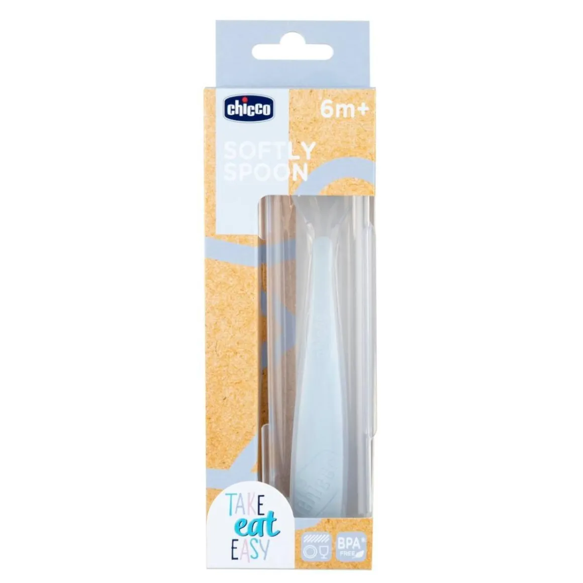 Chicco - Cuchara de Silicona con estuche - Gris