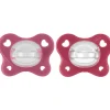 Chicco - Pack 2 Chupetes Physio Dual Soft 16-36M - Rosa