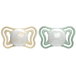Chicco - Pack 2 chupetes Physio Light Glow 2-6M