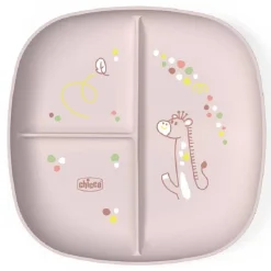 Chicco - Plato con compartimentos 12M - Rosa
