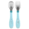 Chicco - Set de Cubiertos Acero Inoxidable 18M - Azul