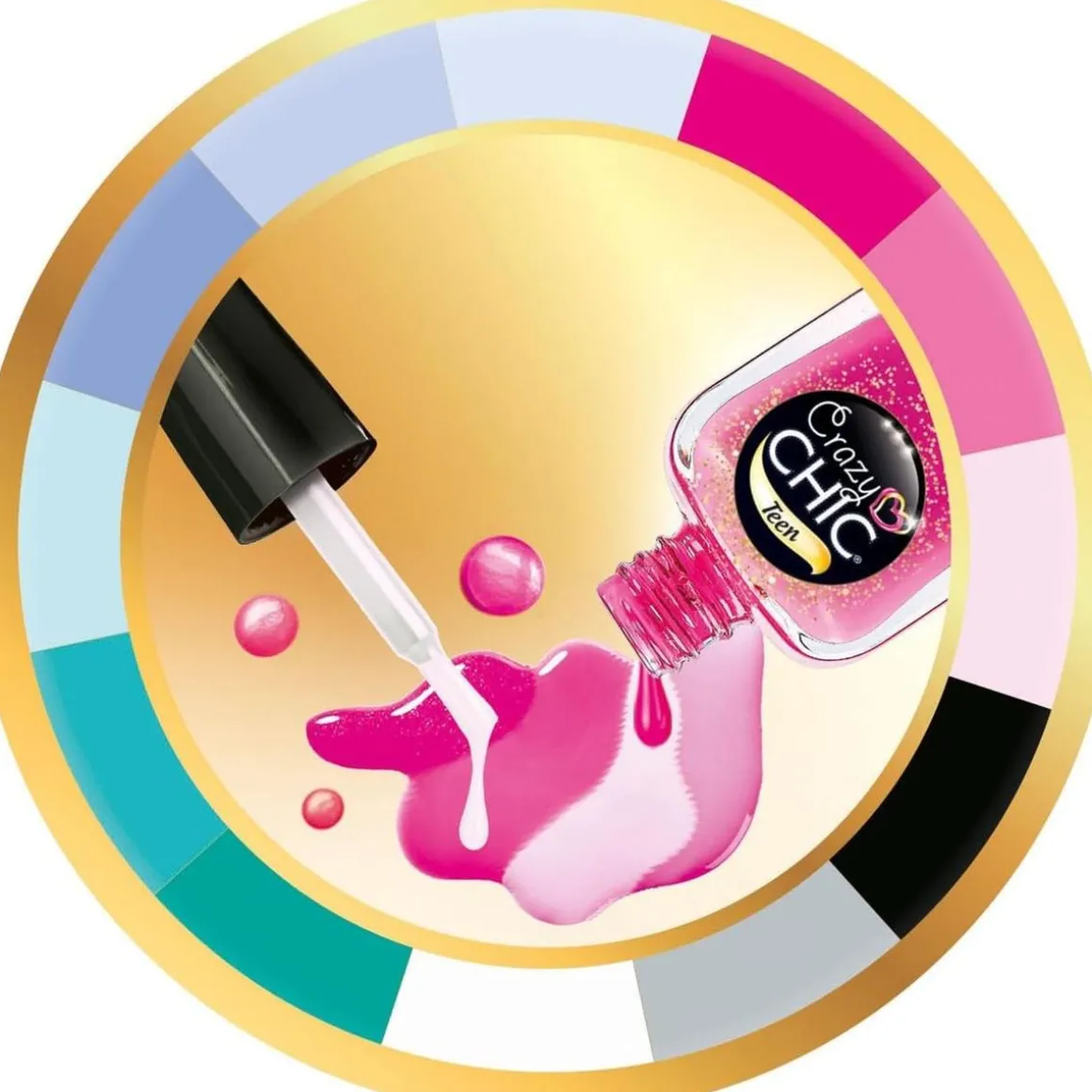 Clementoni - Caja de manicura Crazy Chic con decoraciones y esmalte de uñas ㅤ
