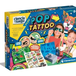 Clementoni - Ciencia y Juego Tatuajes Pop Infantil de ciencia ㅤ