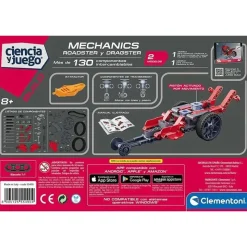 Clementoni - Construcciones y coches de juguete, juego educativo de ciencias: Roadster y Dragster