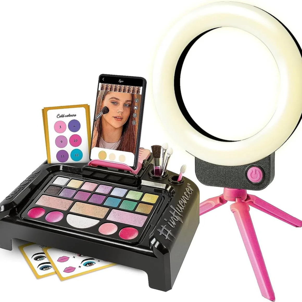 Clementoni - Estudio de maquillaje infantil multicolor, set de juguete para niñas
