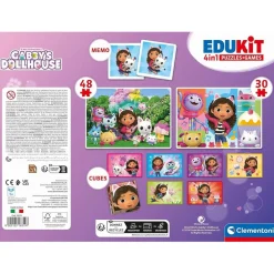 Clementoni - Gabbys Dollhouse - Puzzle Edukit 4 en 1