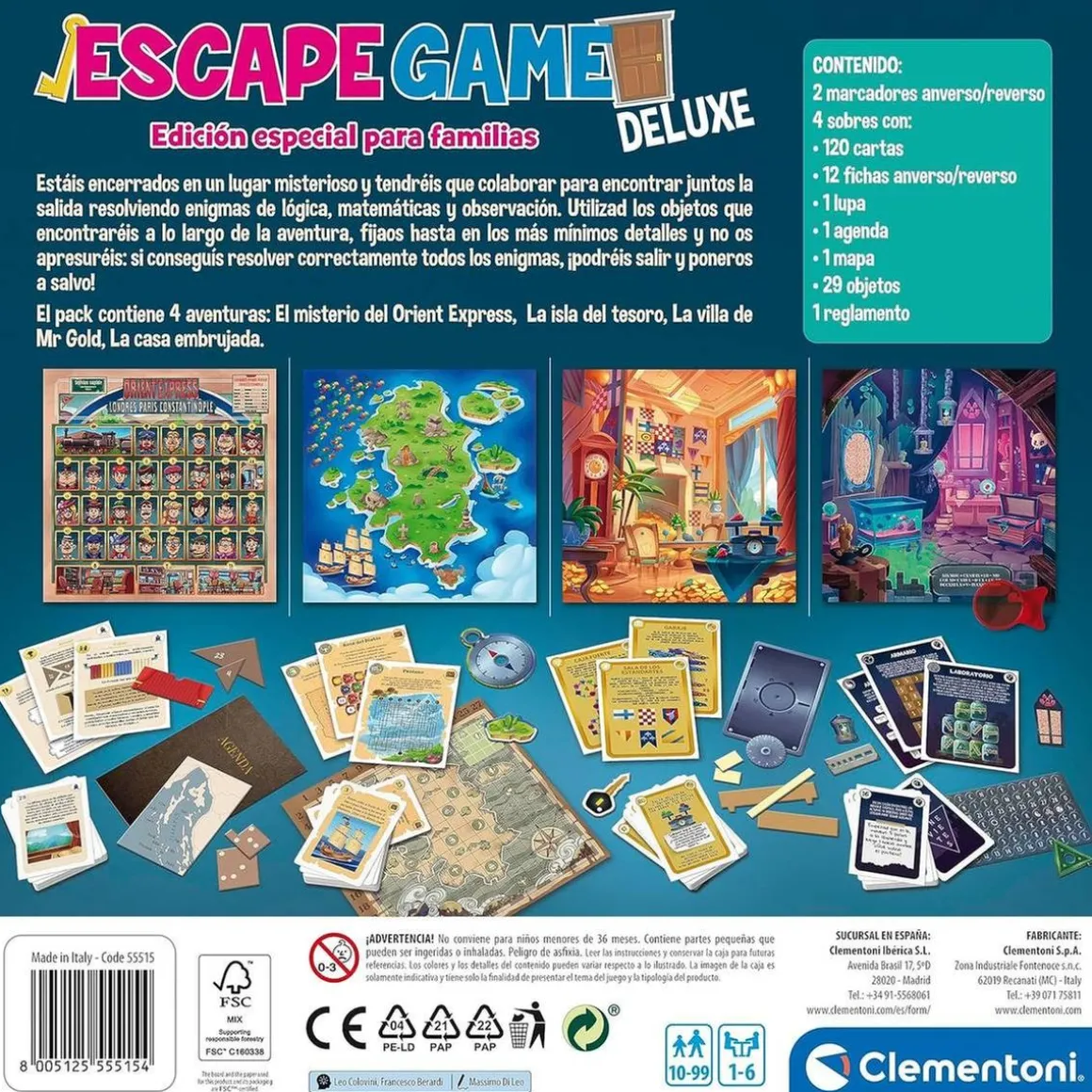 Clementoni - Juego de mesa estrategia multicolor deluxe ㅤ