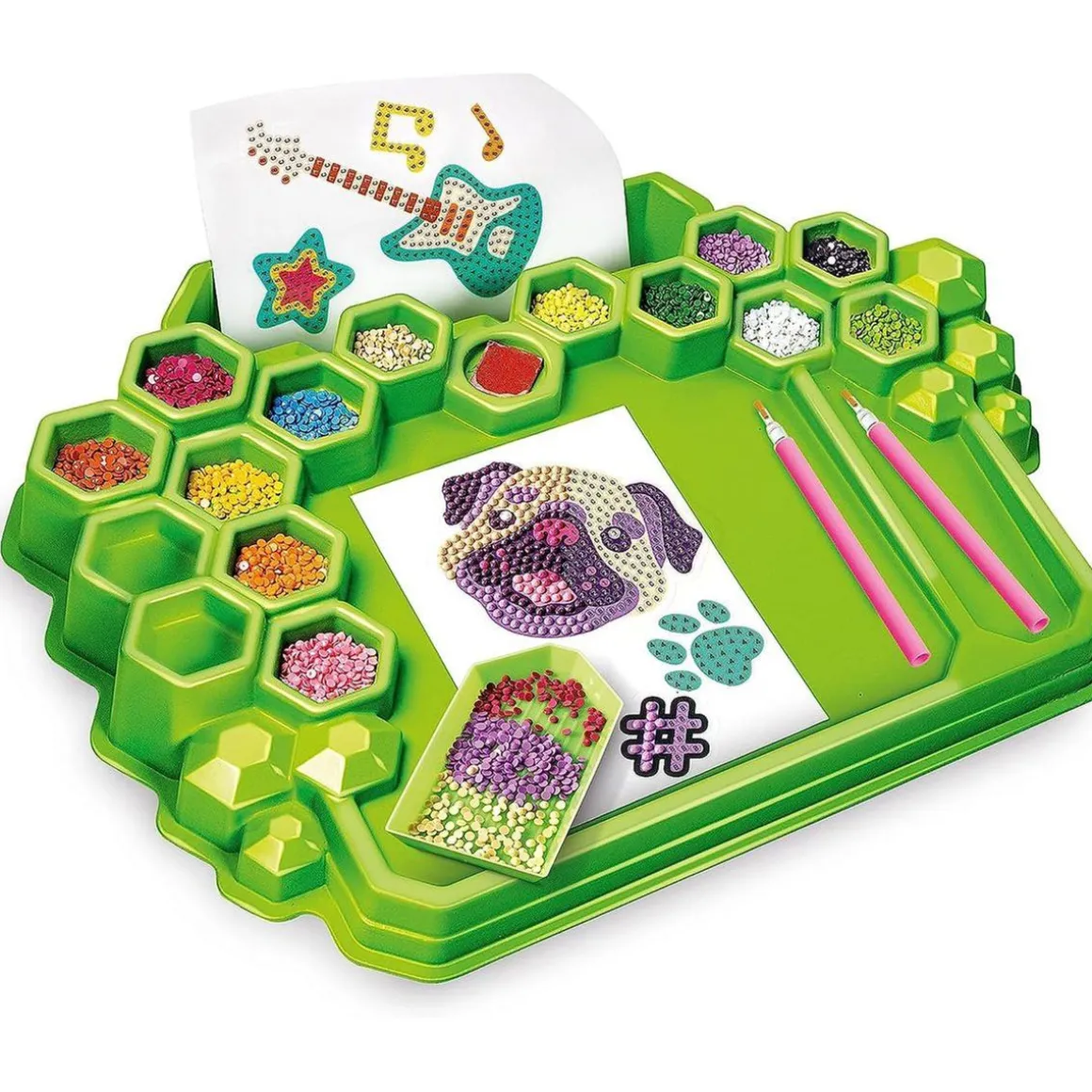 Clementoni - Kit de pegatinas 3D brillantes y diamantes creativo para regalo