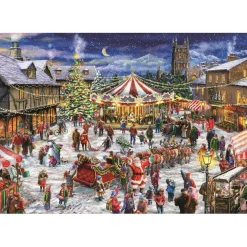 Clementoni - Puzzle 1500 piezas - Feria de navidad