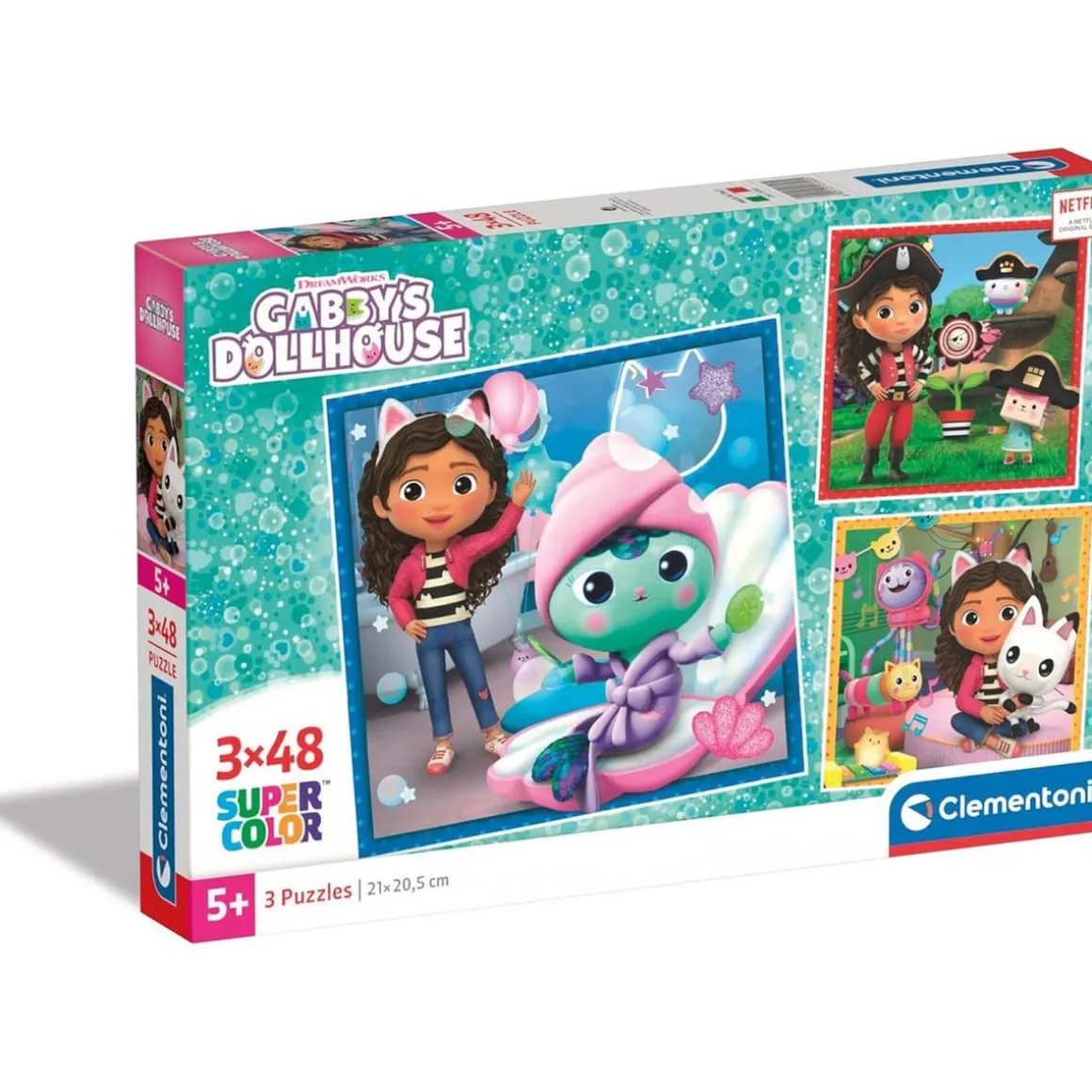 Clementoni - Puzzle Gabbys Dollshouse 3x48 ㅤ