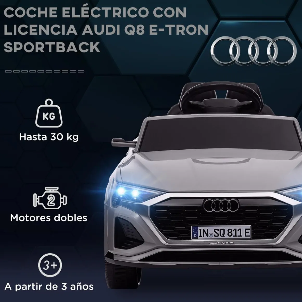 Coche Eléctrico Audi Q8 Etron Sportback 12V Gris