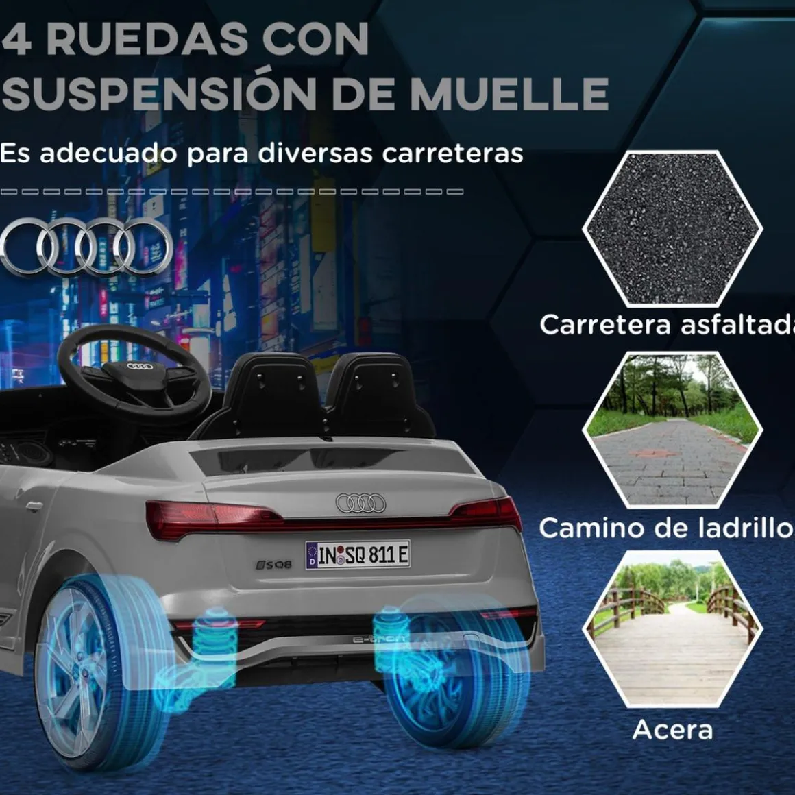 Coche Eléctrico Audi Q8 Etron Sportback 12V Gris