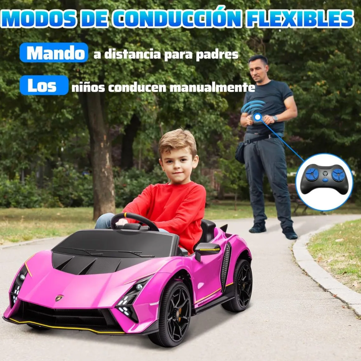 Coche eléctrico Lamborghini Autentica Rosa