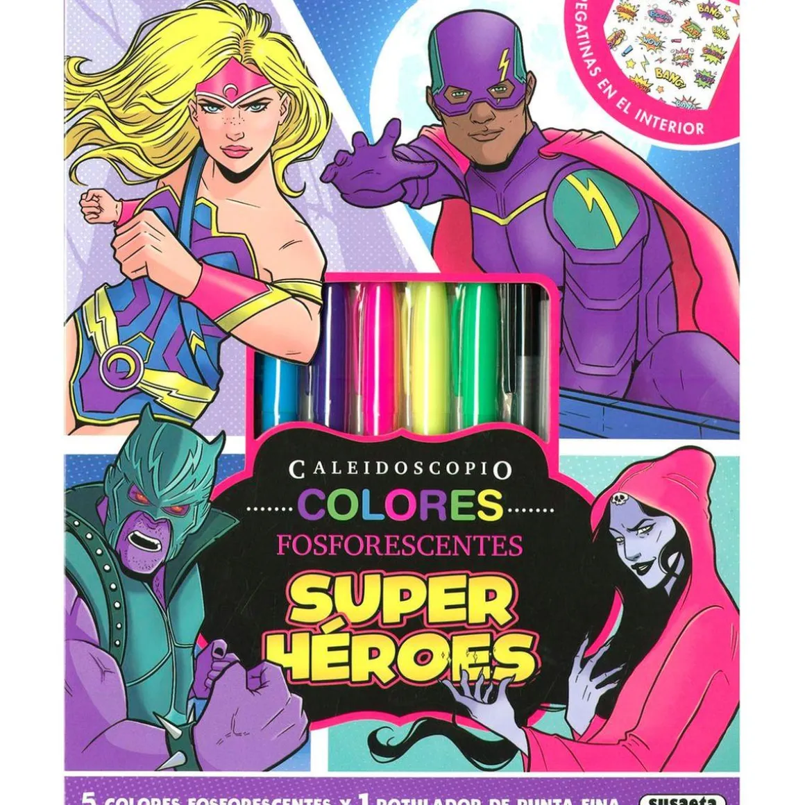 Colores fosforescentes - Super héroes