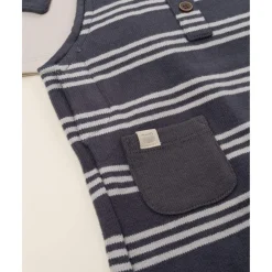 Conjunto bebé con peto gris y marrón