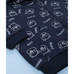 Conjunto jogging de niño azul con estampado de ositos