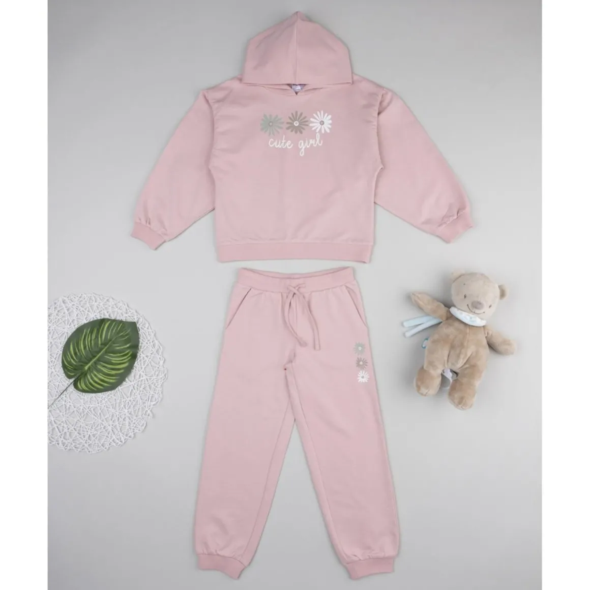 Conjunto jogging niña rosa "cute girl"