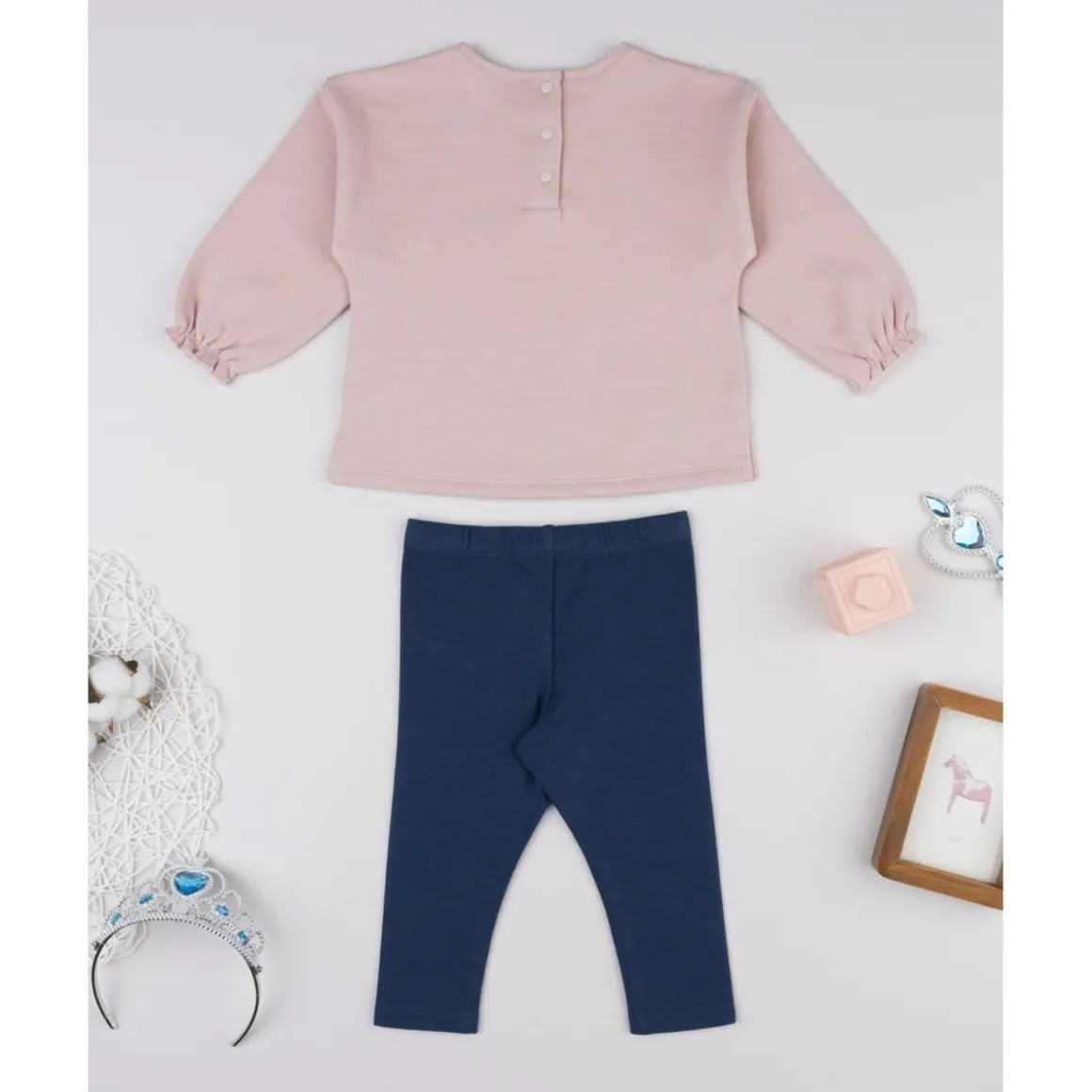 Conjunto jogging niña rosa y azul con unicornios