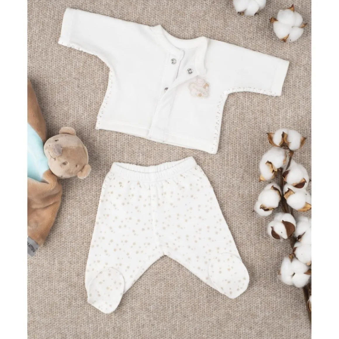 Conjunto unisex extrasmall en terciopelo con estrellitas