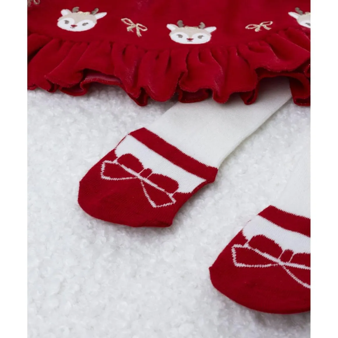 Conjunto vestido y leotardos niña Navidad