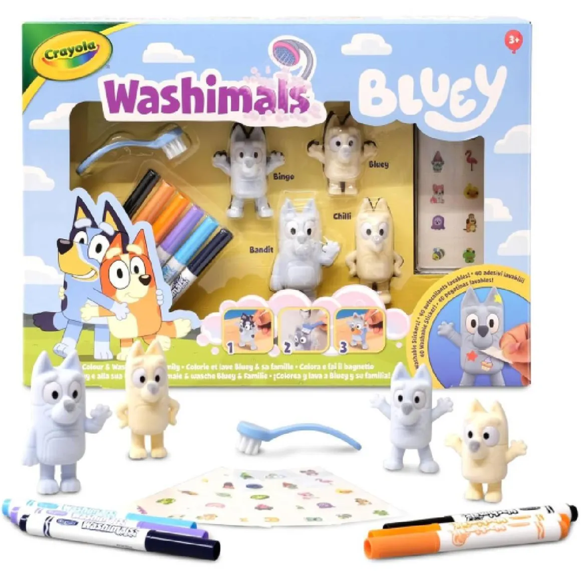 Crayola - Washimals: Bluey - 4 figuras para pintar y lavar
