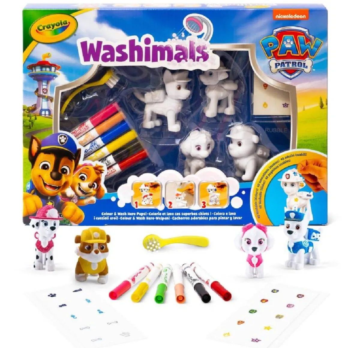 Crayola - Washimals: Patrulla Canina - 4 cachorros para pintar y lavar