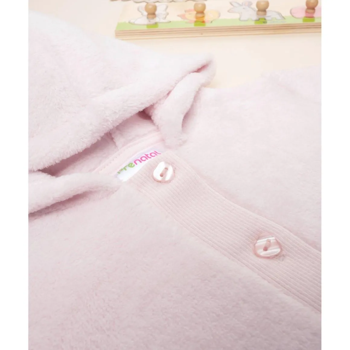 Cárdigan de peluche rosa para bebé