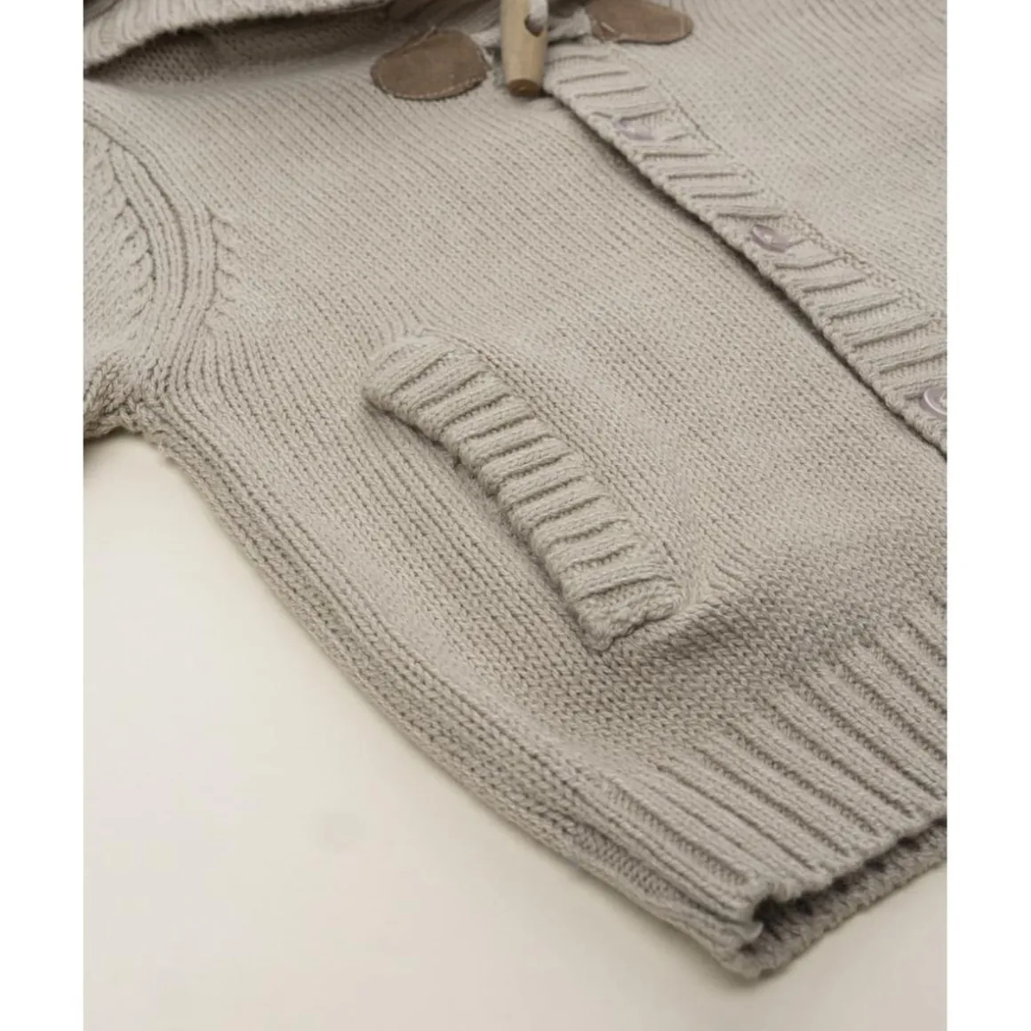 Cárdigan niño beige con capucha