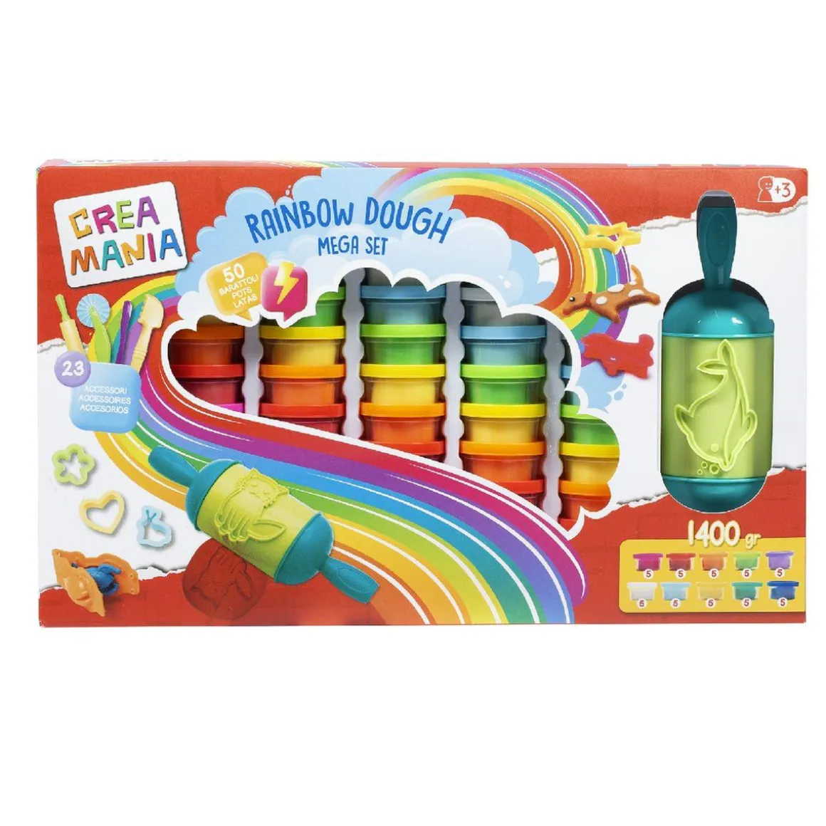Creamania - Mega Set de pasta de modelar Arco Iris
